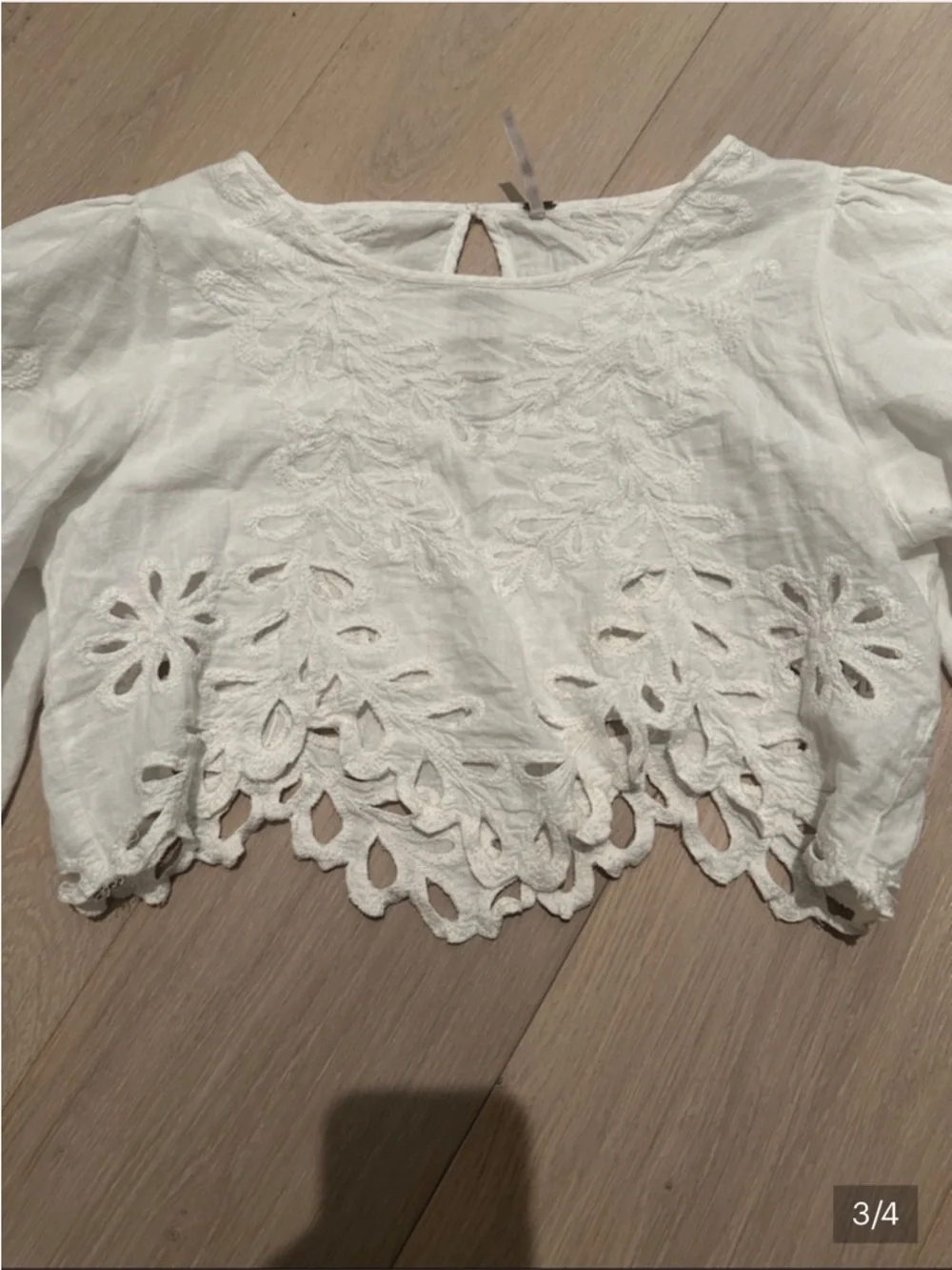 Free people Oleander cropped white eyelet blouse Size XS
